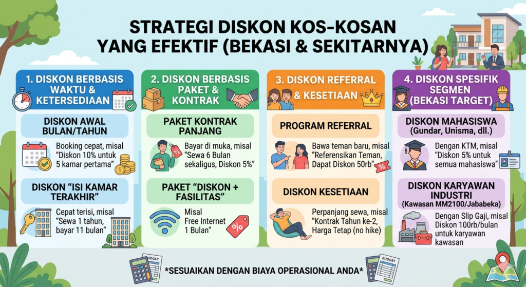strategi diskon kos kosan